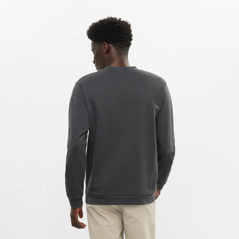 Salomon Outlife Logo Summer Heather Men's Sweatshirt Dark Grey | CA 30K97
